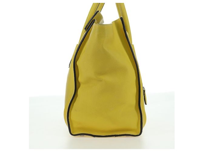 Céline Borsa CELINE Luggage Mini Shopper in pelle Giallo Auth ep14591V - vista 6