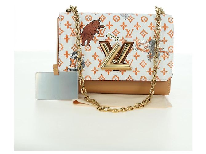 LOUIS VUITTON Catgram Twist MM Borsa a Spalla Bianca M44460 LV Auth 176866SM Bianco Monogramma - vista 30