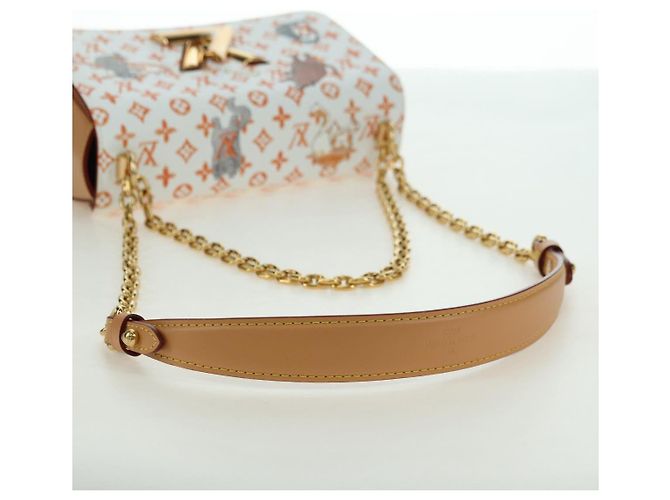 LOUIS VUITTON Catgram Twist MM Borsa a Spalla Bianca M44460 LV Auth 176866SM Bianco Monogramma - vista 7