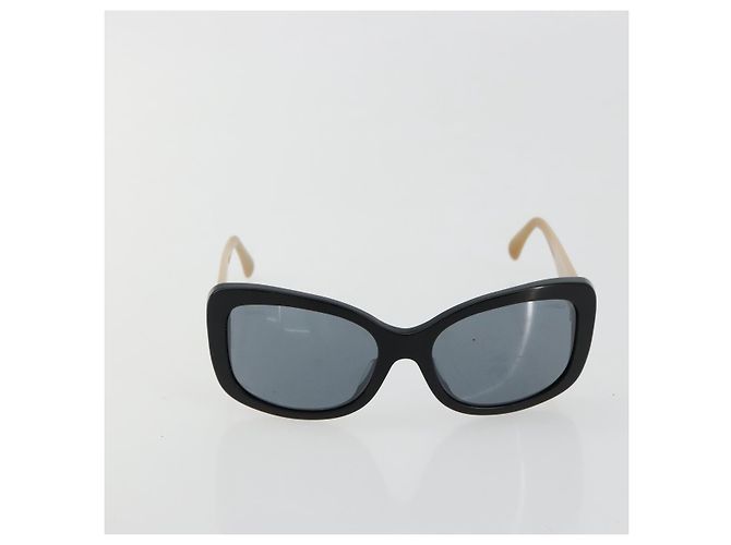Gafas de sol CHANEL COCO Mark de plástico Beige Black CC Auth 179322 Negro - vista 2