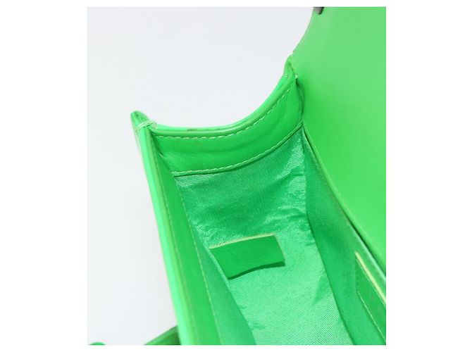 CHANEL Matelasse Chain Shoulder Bag Pelle vernice Verde CC Auth 179242 - vista 21