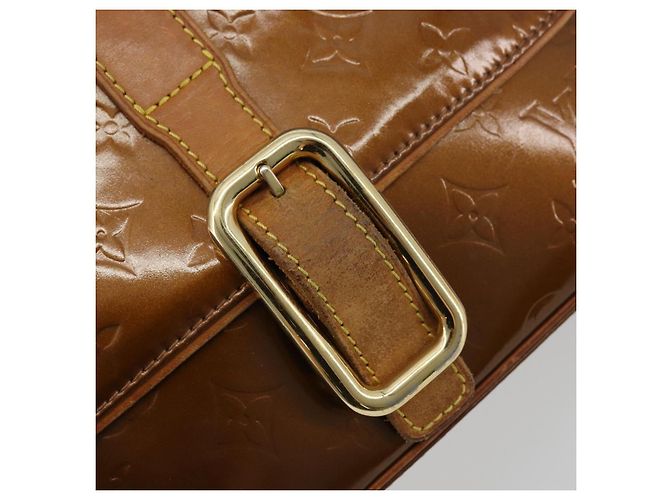 LOUIS VUITTON Borsa a Spalla Monogram Vernis Christie GM Bronze M91107 Auth ka4295 Bronzo - vista 14