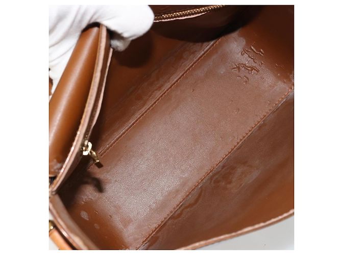 LOUIS VUITTON Borsa a Spalla Monogram Vernis Christie GM Bronze M91107 Auth ka4295 Bronzo - vista 19