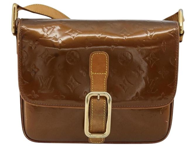 LOUIS VUITTON Borsa a Spalla Monogram Vernis Christie GM Bronze M91107 Auth ka4295 Bronzo - vista 2
