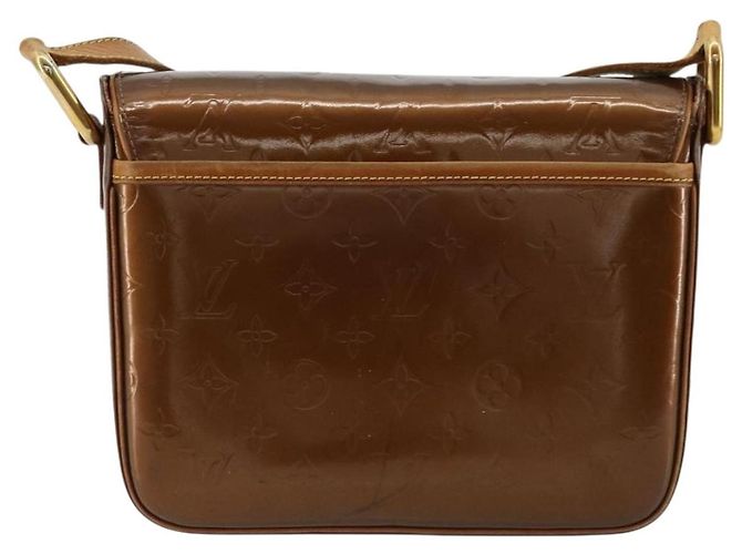LOUIS VUITTON Borsa a Spalla Monogram Vernis Christie GM Bronze M91107 Auth ka4295 Bronzo - vista 3