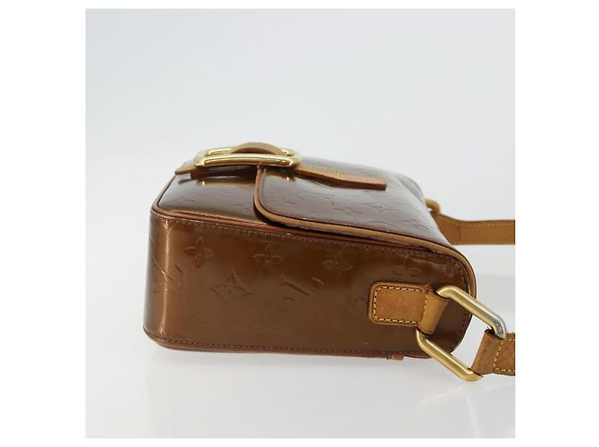 LOUIS VUITTON Borsa a Spalla Monogram Vernis Christie GM Bronze M91107 Auth ka4295 Bronzo - vista 4