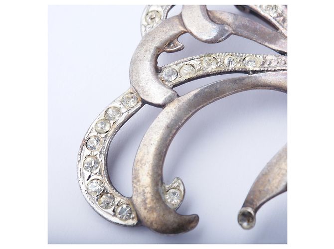 Autre Marque Spilla pesce vintage in argento sterling e cristallo blu - vista 4