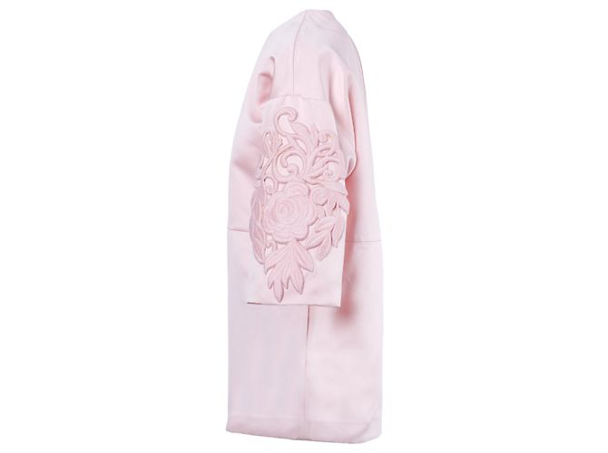 Vestido mini estructurado rosa con bordado floral de Rochas - vista 2