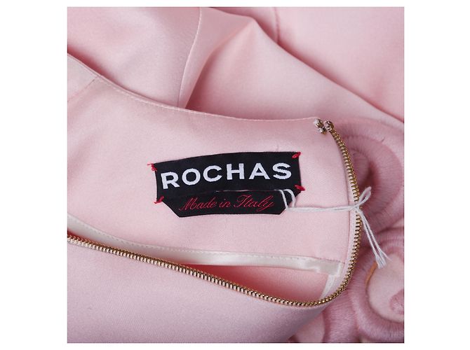 Vestido mini estructurado rosa con bordado floral de Rochas - vista 8