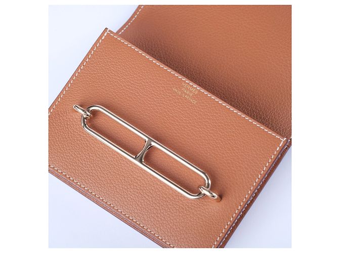 Portafoglio Hermès Roulis Gold Evercolor Leather Cammello - vista 3