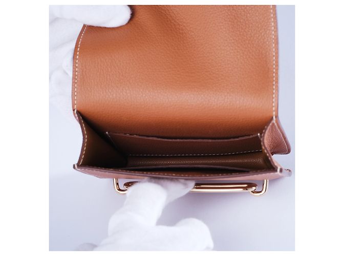 Portafoglio Hermès Roulis Gold Evercolor Leather Cammello - vista 4