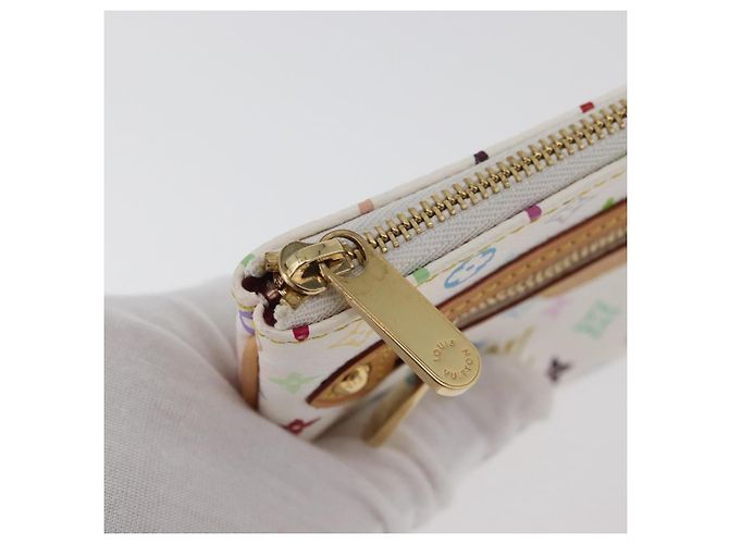 LOUIS VUITTON Monogram Multicolor Pochette MM Pochette Bianca M60028 LV Auth 178378A Bianco - vista 13
