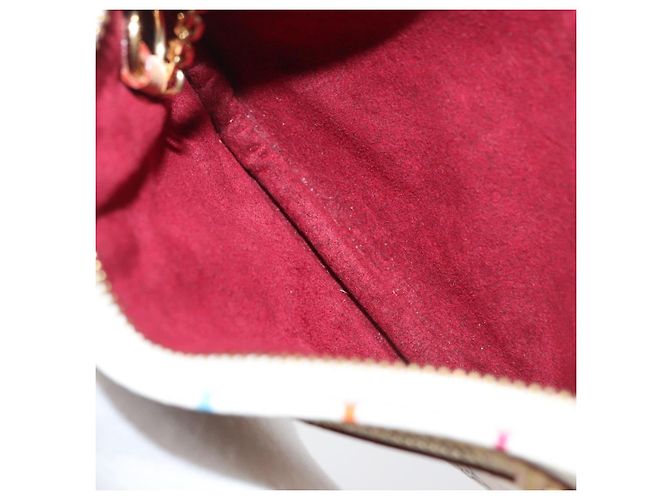 LOUIS VUITTON Monogram Multicolor Pochette MM Pochette Bianca M60028 LV Auth 178378A Bianco - vista 16