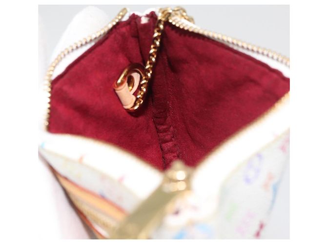 LOUIS VUITTON Monogram Multicolor Pochette MM Pochette Bianca M60028 LV Auth 178378A Bianco - vista 17