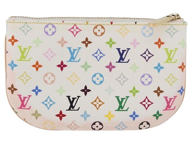 LOUIS VUITTON Monogram Multicolor Pochette MM Pochette Bianca M60028 LV Auth 178378A Bianco - vista 3