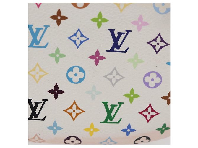 LOUIS VUITTON Monogram Multicolor Pochette MM Pochette Bianca M60028 LV Auth 178378A Bianco - vista 4
