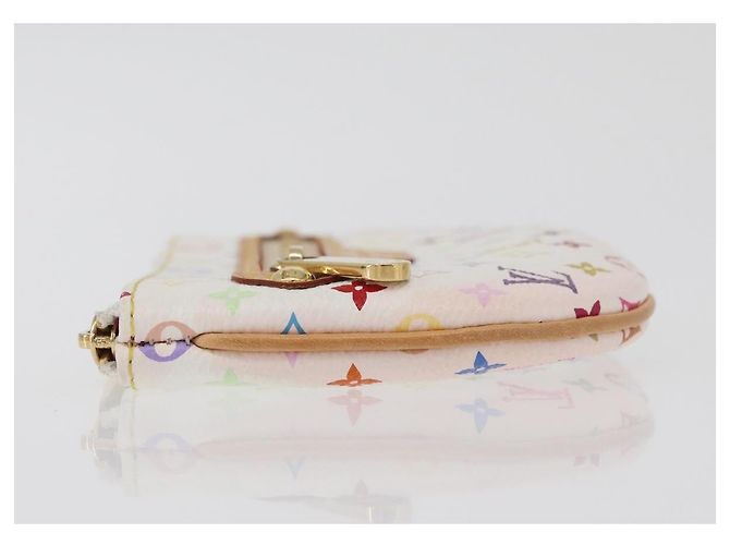 LOUIS VUITTON Monogram Multicolor Pochette MM Pochette Bianca M60028 LV Auth 178378A Bianco - vista 6