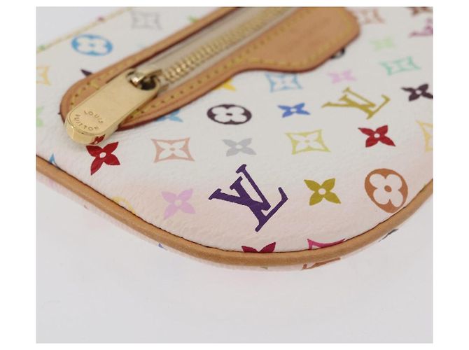 LOUIS VUITTON Monogram Multicolor Pochette MM Pochette Bianca M60028 LV Auth 178378A Bianco - vista 9