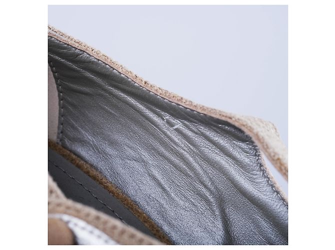 Autre Marque Espadrilles con zeppa in lino e argento Hogan Beige - vista 7