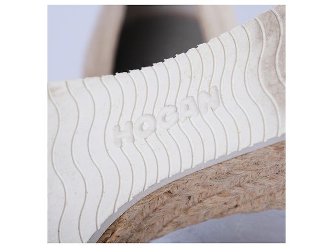 Autre Marque Espadrilles con zeppa in lino e argento Hogan Beige - vista 8