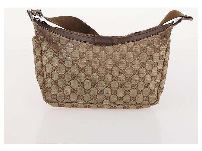 Borsa Tote GUCCI GG Supreme GG Canvas Web Sherry Line PVC 2 Set Beige Auth bs35109 - vista 11