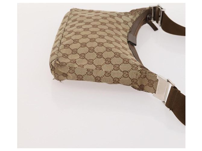 Borsa Tote GUCCI GG Supreme GG Canvas Web Sherry Line PVC 2 Set Beige Auth bs35109 - vista 13