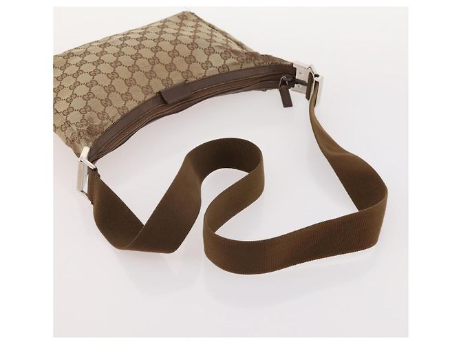Borsa Tote GUCCI GG Supreme GG Canvas Web Sherry Line PVC 2 Set Beige Auth bs35109 - vista 14