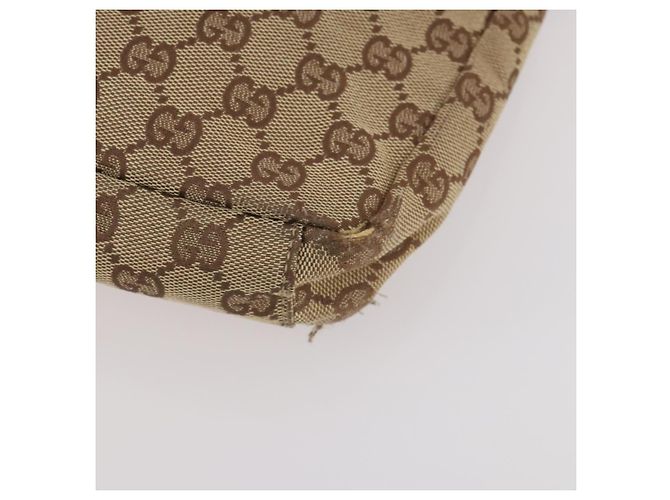 Borsa Tote GUCCI GG Supreme GG Canvas Web Sherry Line PVC 2 Set Beige Auth bs35109 - vista 17