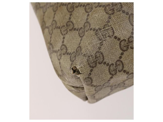 Borsa Tote GUCCI GG Supreme GG Canvas Web Sherry Line PVC 2 Set Beige Auth bs35109 - vista 9