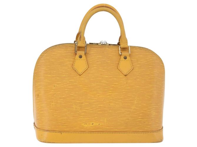 Borsa LOUIS VUITTON Epi Alma Gialla M52149 LV Auth BA12501 Giallo - vista 4