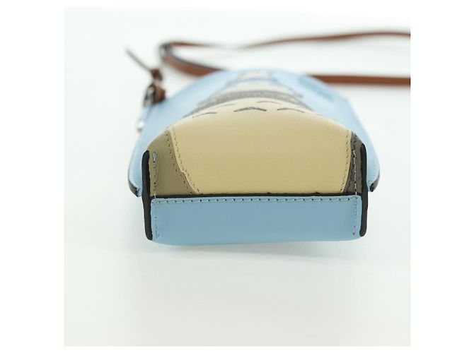 LOEWE �~ Ghibli My Neighbor Totoro Gate Pocket Leather Light Blue Auth 167291SM - Ansicht 10