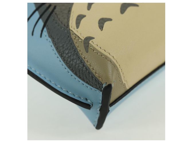 LOEWE �~ Ghibli My Neighbor Totoro Gate Pocket Leather Light Blue Auth 167291SM - Ansicht 11