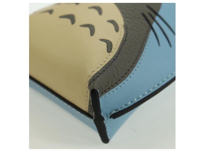 LOEWE �~ Ghibli My Neighbor Totoro Gate Pocket Leather Light Blue Auth 167291SM - Ansicht 12