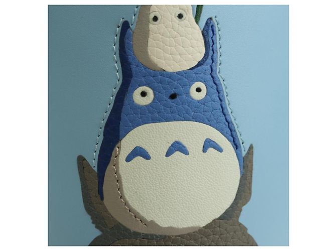 LOEWE �~ Ghibli My Neighbor Totoro Gate Pocket Leather Light Blue Auth 167291SM - Ansicht 18