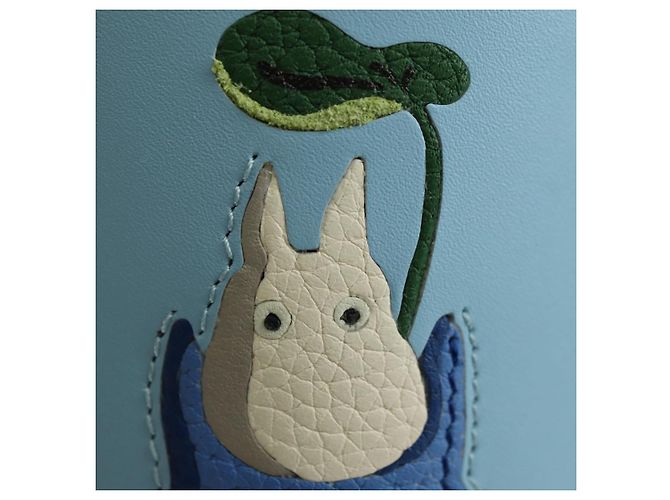 LOEWE �~ Ghibli My Neighbor Totoro Gate Pocket Leather Light Blue Auth 167291SM - Ansicht 19