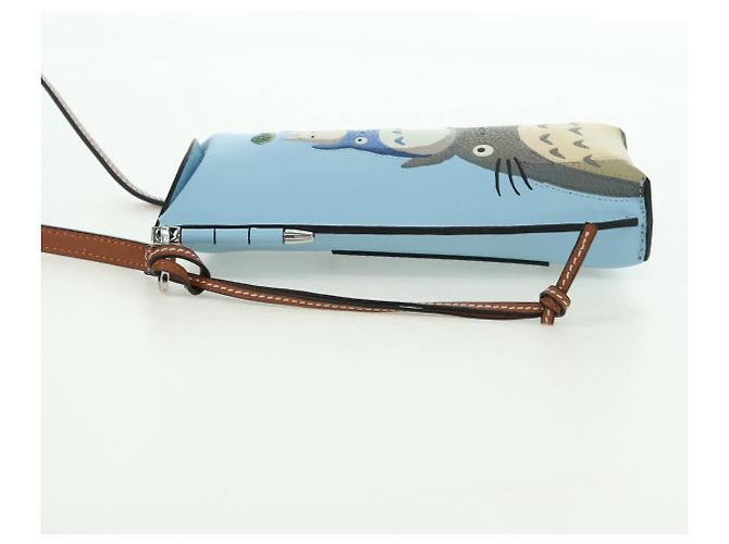 LOEWE �~ Ghibli My Neighbor Totoro Gate Pocket Leather Light Blue Auth 167291SM - Ansicht 4