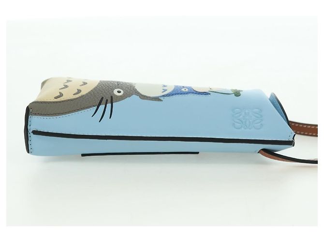 LOEWE �~ Ghibli My Neighbor Totoro Gate Pocket Leather Light Blue Auth 167291SM - Ansicht 5