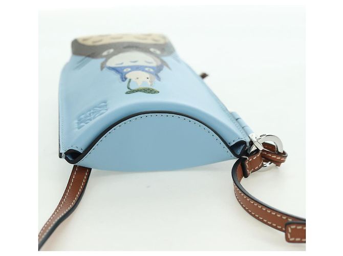 LOEWE �~ Ghibli My Neighbor Totoro Gate Pocket Leather Light Blue Auth 167291SM - Ansicht 6