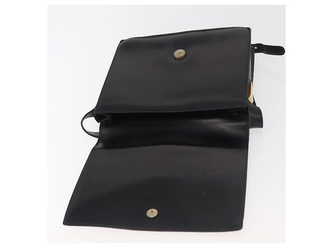 Borsa a tracolla GUCCI Horsebit Web Sherry Line Pelle Nera Oro Auth 179764 Nero D'oro - vista 16