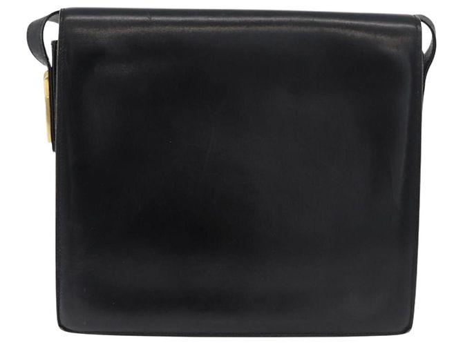 Borsa a tracolla GUCCI Horsebit Web Sherry Line Pelle Nera Oro Auth 179764 Nero D'oro - vista 3