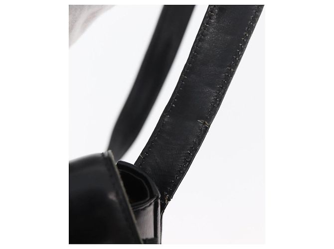 Borsa a tracolla GUCCI Horsebit Web Sherry Line Pelle Nera Oro Auth 179764 Nero D'oro - vista 9