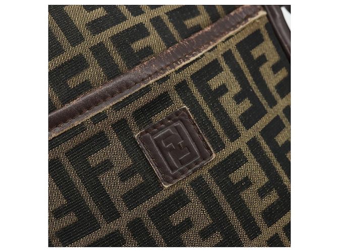 FENDI Zucca Canvas Schultertasche Braun Schwarz Authentisch ep14508 - Ansicht 14