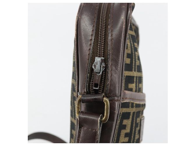 FENDI Zucca Canvas Schultertasche Braun Schwarz Authentisch ep14508 - Ansicht 15