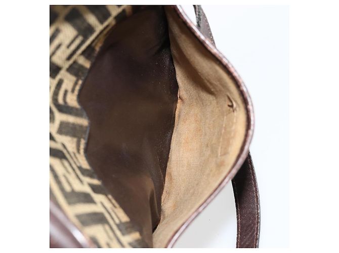 FENDI Zucca Canvas Schultertasche Braun Schwarz Authentisch ep14508 - Ansicht 22