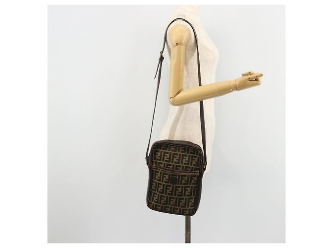 FENDI Zucca Canvas Schultertasche Braun Schwarz Authentisch ep14508 - Ansicht 23
