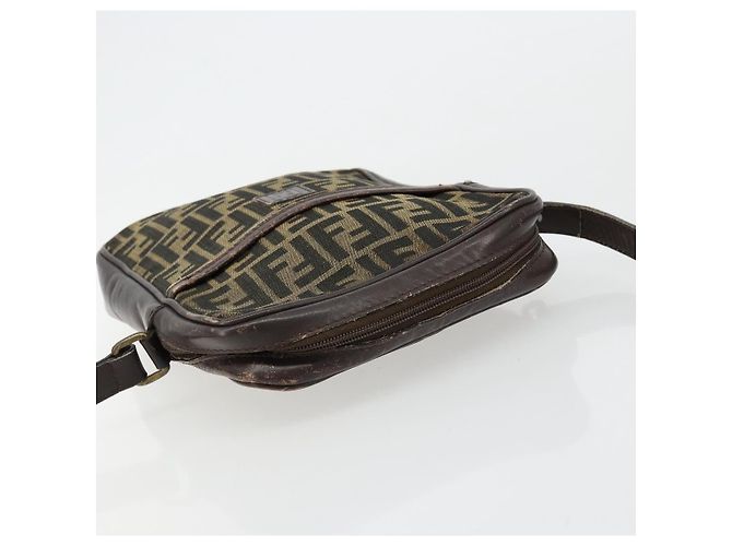 FENDI Zucca Canvas Schultertasche Braun Schwarz Authentisch ep14508 - Ansicht 6