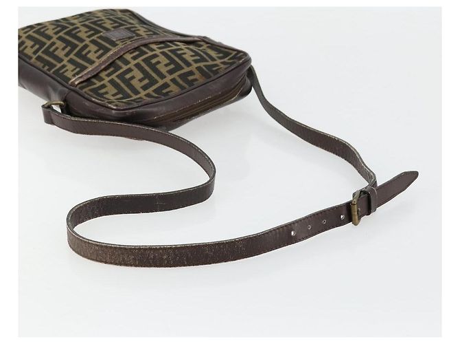 FENDI Zucca Canvas Schultertasche Braun Schwarz Authentisch ep14508 - Ansicht 7