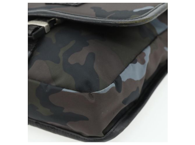 Borsa a Spalla BURBERRY Black label Nylon Nero Argento Auth 179352A Blu - vista 10