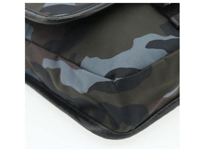 Borsa a Spalla BURBERRY Black label Nylon Nero Argento Auth 179352A Blu - vista 11
