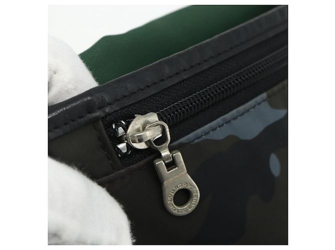 Borsa a Spalla BURBERRY Black label Nylon Nero Argento Auth 179352A Blu - vista 20